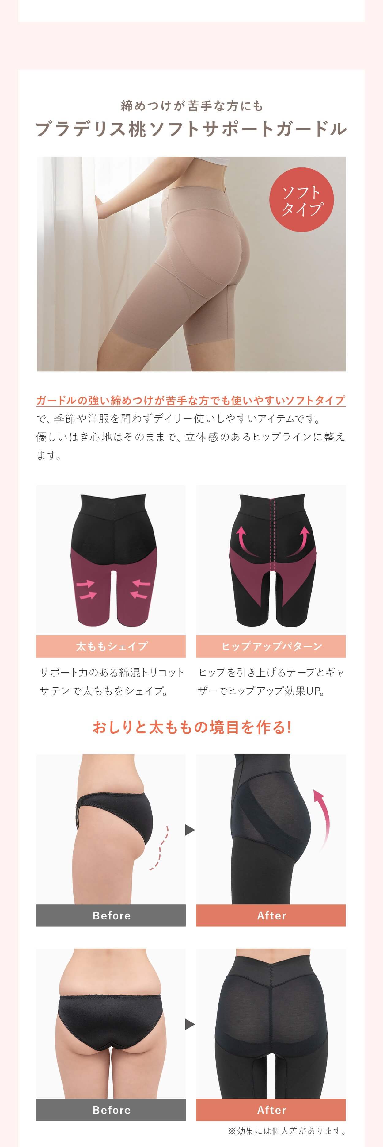 ブラデリス桃ソフトサポートガードル