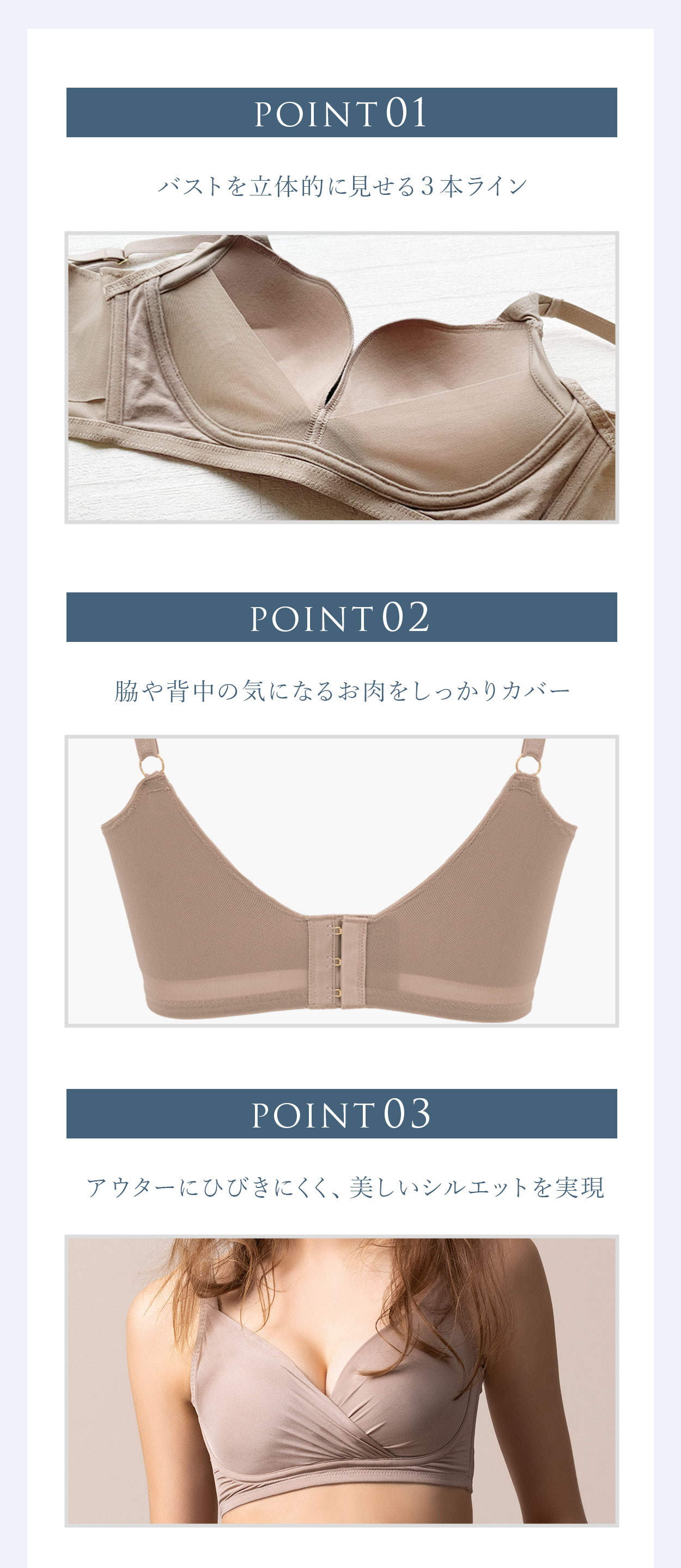 「ブラデリス Perfumyブラ23S1」こだわりの補整ポイント