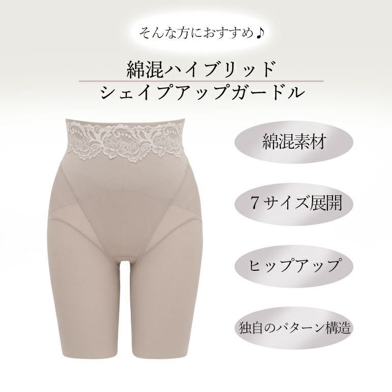 【新品・未開封】BRNYピース 綿混ハイブリッドガードル ブラック ベージュ BRNYピース 綿混ハイブリッドシェイプアップガードル ブラデリス